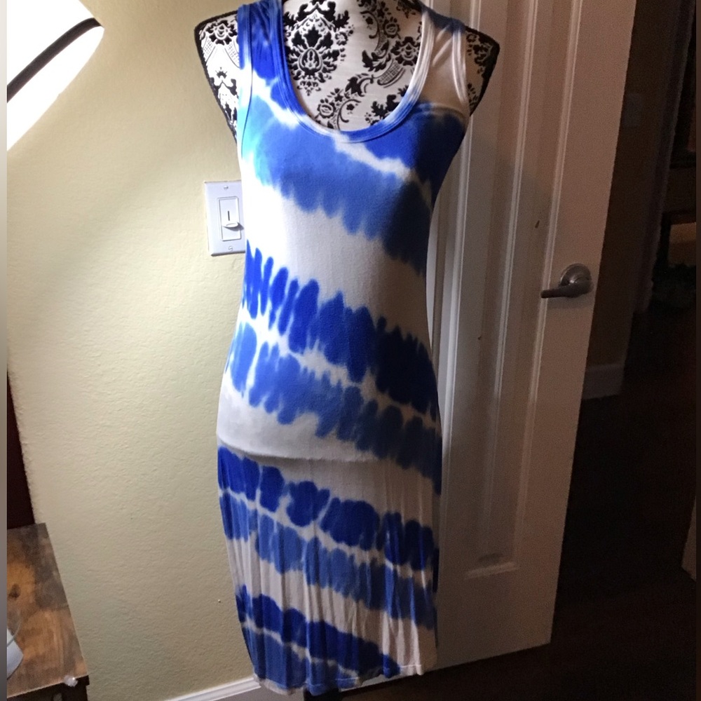 Calvin Klein Blue and White Dress